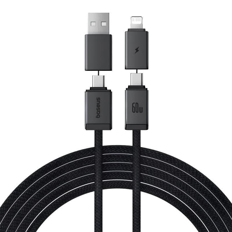 Дата кабель Baseus Versatile Two-for-Two USB/Type-C to Type-C/Lightning 60W (2m) (P10383000)
