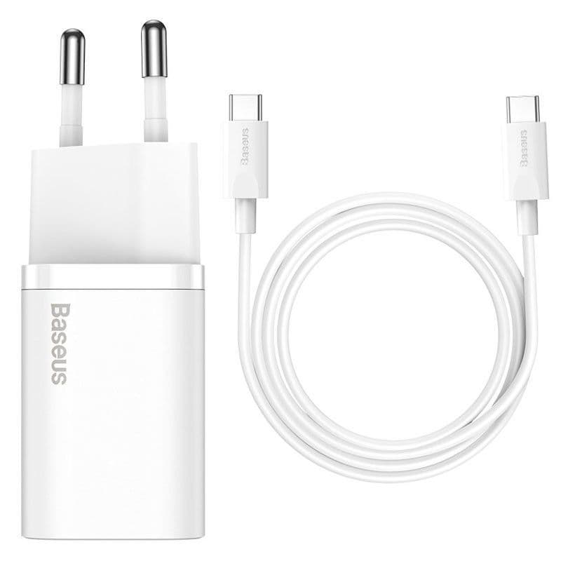 МЗП Baseus Super Si Quick Charger 25W (1USB-C) + кабель Type-C to Type-C (TZCCSUP-L)